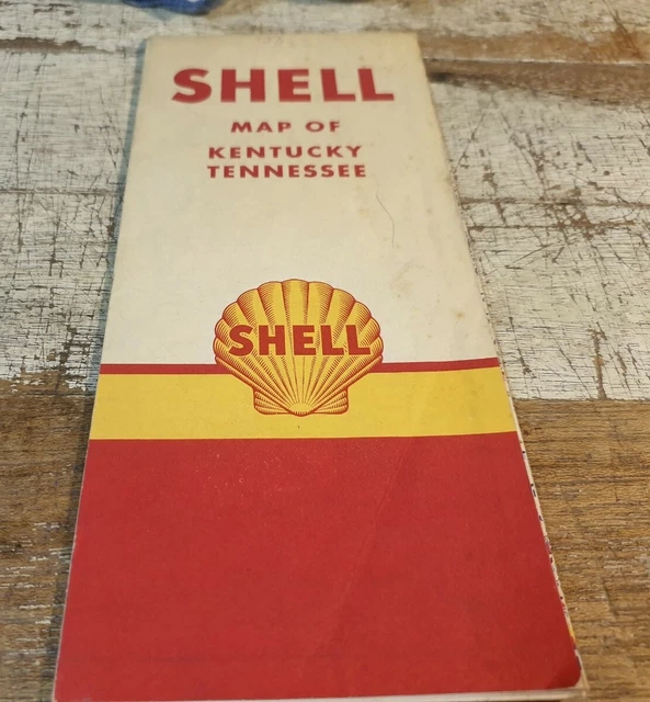 OLD SHELL OIL Co. ROAD MAP of KENTUCKY & TENNESSEE USA $9.95 - PicClick AU