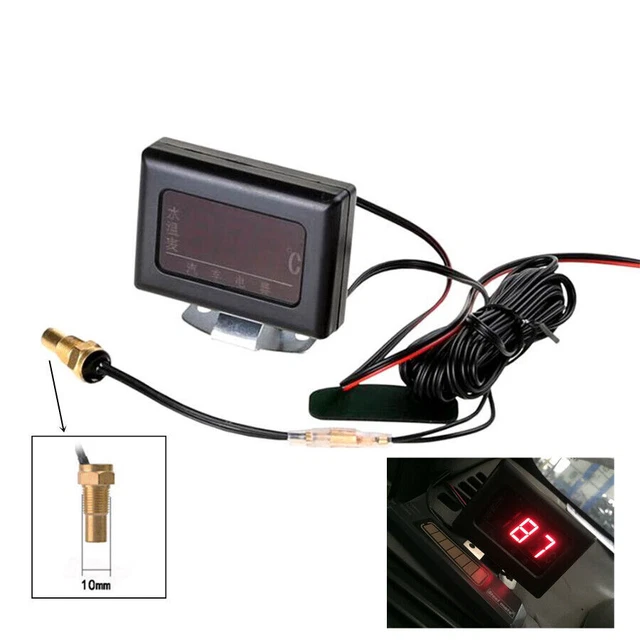 capteur de température d’eau pour voiture, numérique LED, universel, 52 mm jauge carburant jauge cuve fioul Jauge de température d'eau électrique
