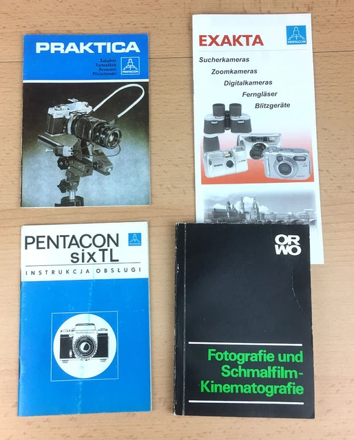 DDR orig. Praktica Gebrauchsanleitung Zubehör + Pentacon sixTL + ORWO-Heft