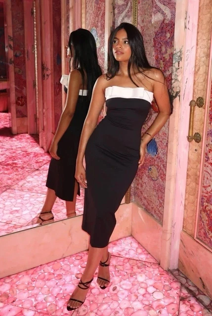 ZARA BLACK STRAPLESS Midi dress Size Medium BNWT 16.15 - PicClick UK