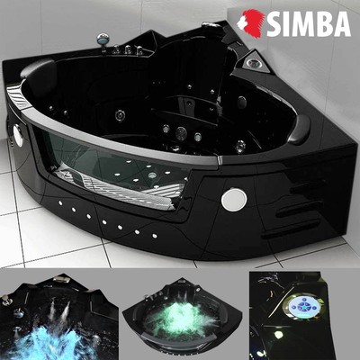 VASCA BAGNO IDROMASSAGGIO 150 x 150 cm Athena CROMOTERAPIA SPA DOPPIA POMPA 