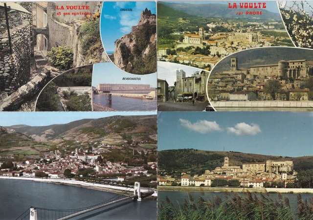 Lot de 4 cartes postales postcards 10X15cm LA VOULTE ARDECHE