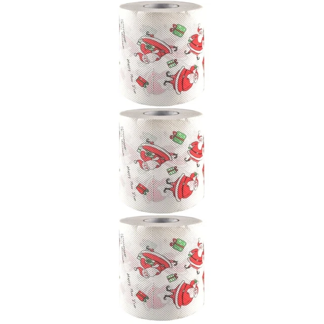 3 Pack Carta Igienica Per Le Vacanze Tessuto Decorazioni Natalizie