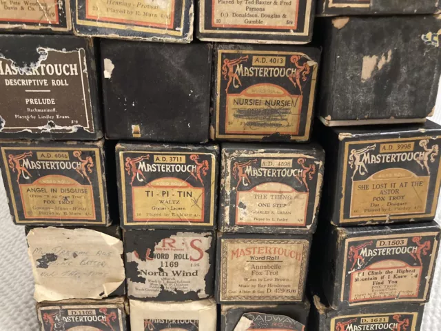 Vintage Antique Collection Of 24 Mastertouch Broadway QRS Pianola Piano Rolls 3