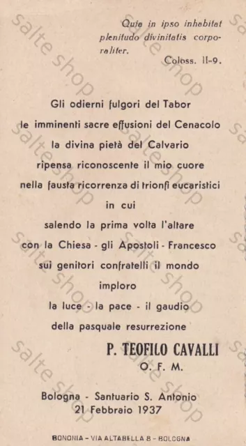 18-Santino Holy Card Antica Resurrezione Pasquale Santuario S.antonio 1937 2