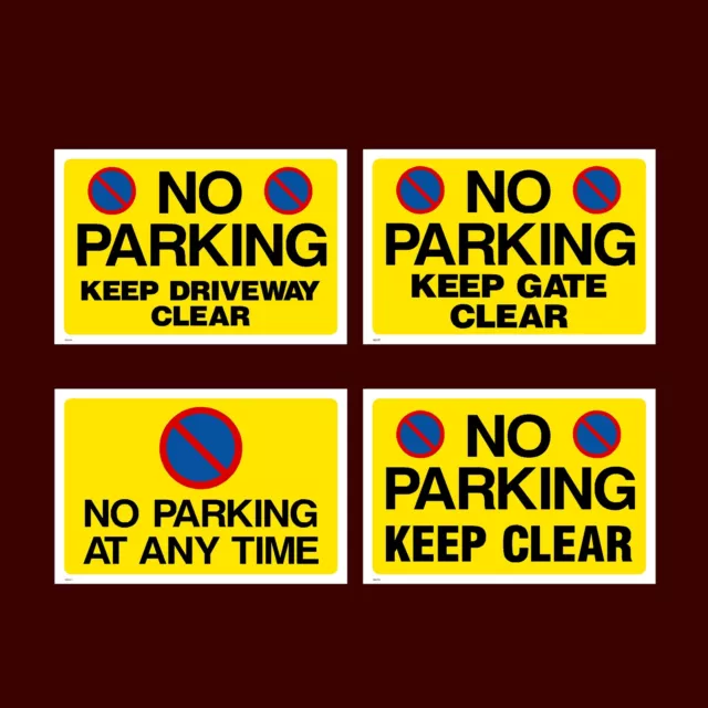 No Parking / Keep Clear Plastic Sign, Sticker - All Sizes - Pick your Design