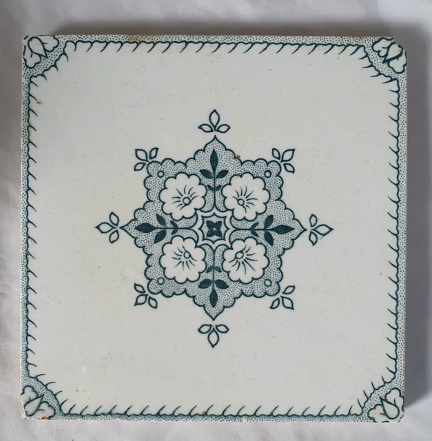 Gorgeous Neo-Gothic Minton 6 Inch Antique Tile