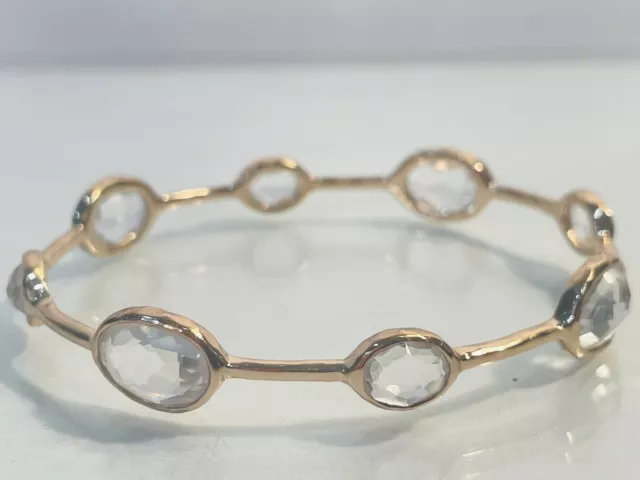 Ippolita 18K Rose Gold Over Sterling 8 Stone Bracelet Clear Quartz Retail: $750