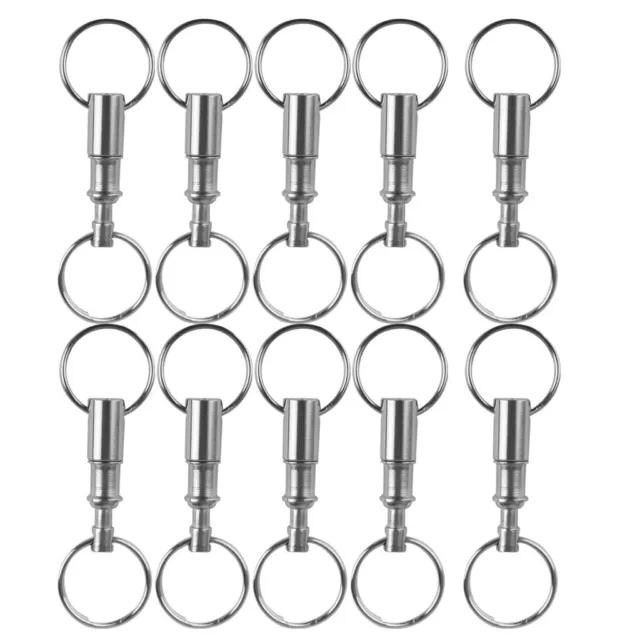 10x Schlüsselanhänger Abnehmbar Doppel Schlüsselring Schnellverschluss