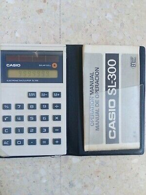 Calculadora Casio Solar Sl-300 con Manual Años 80 Funcionado.