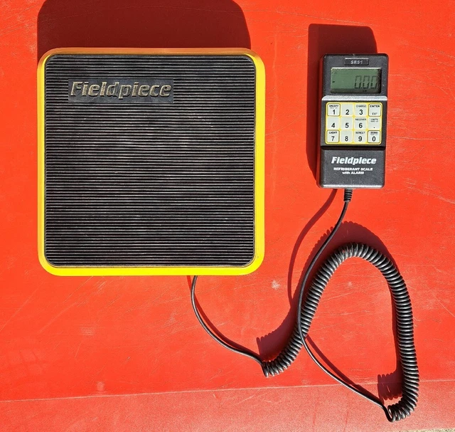 FIELDPIECE REFRIGERANT SCALE WITH ALARM 110LB MODEL # SRS1 Light Weight aluminum