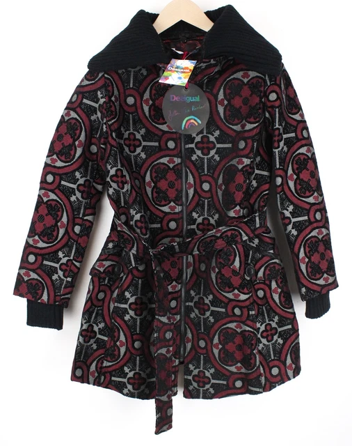 Manteau Femme Desigual - 50% Laine - Taille 38 - Rouge - Neuf Avec étiquettes - Style Basique Long