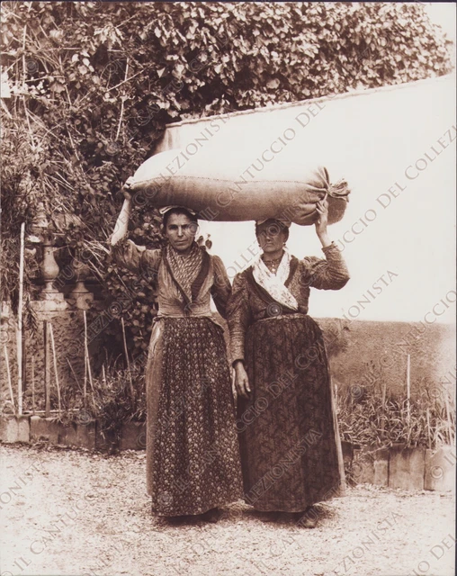 1910 SANREMO Portatrici di grano Imperia RISTAMPA Fotografia