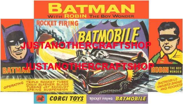 Corgi Spielzeug 267 Batmobile Batman Groß Poster Anzeige Prospekt Shop Zeichen