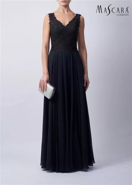 Mascara Mc290118 size 2 Evening Dress black lace bodice BNWT