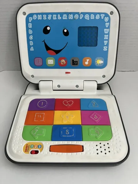 FISHER-PRICE Laptop Laugh & Learn Smart Stages VIDEO Shapes Colors Toddler WORKS