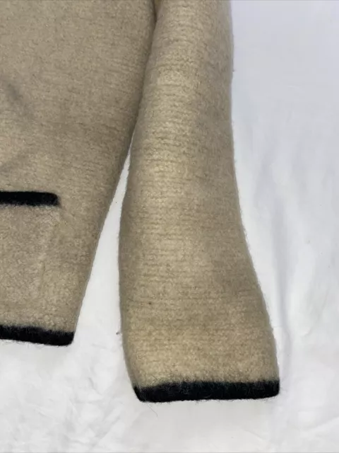 Vintage 1940's Hofer Austria Boiled Wool Women's Button Up Jacket Coat Ivory 3