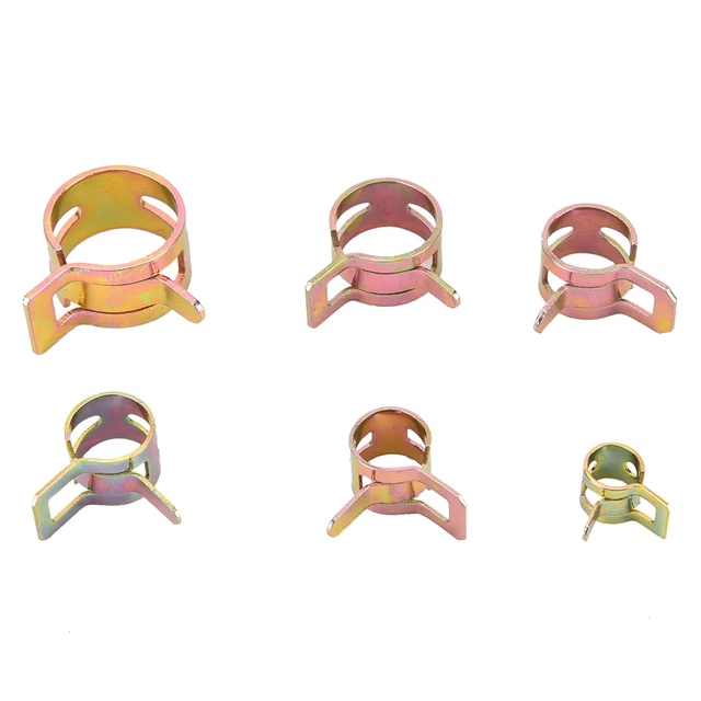 Spring Clips For Pipe 10 PCS/SET SPRING Pipe Clip Oil Water Air Tube Clamps Band Type ...