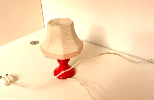 Stehlampe Lampe  Metall / Stoff 70/80 er Puppenhaus Puppenstube
