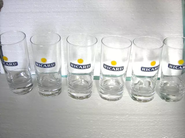 Lot Neuf 6 Verres Ricard Tube Petit Soleil Lot B