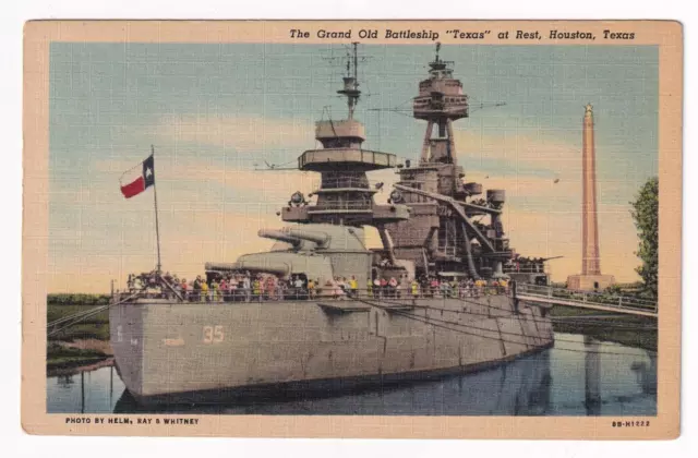 Battleship USS TEXAS BB-35 Navy Ship Postcard C4355