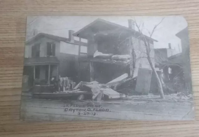 RPPC Postcard Dayton Ohio Flood of 1913 Flood Scene