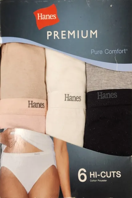 Hanes Women's Breathable Cotton Hi-Cut Underwear, Black, 10-Pack 6