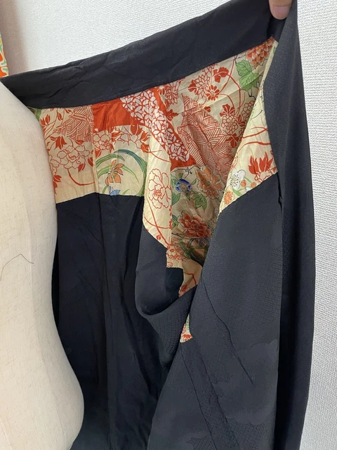 H&A Vintage Japanese Michiyuki Kimono Black Jacket Haori women Japan coat