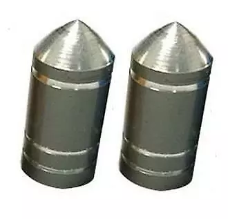 2x Metallic GREY Metal Steel Dust Valve Wheel Tyre Caps (DC8) Motorbike P