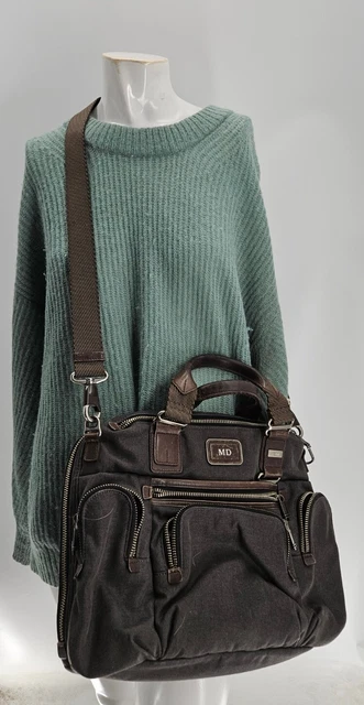 Tumi Alpha Ballistic Nylon Leather Trim Gray Crossbody Bag