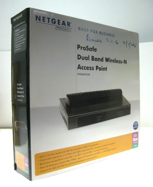 NEW NETGEAR ProSave Dual Band Wireless-N Accesss Point WNDAP350 w/ Power Adapter