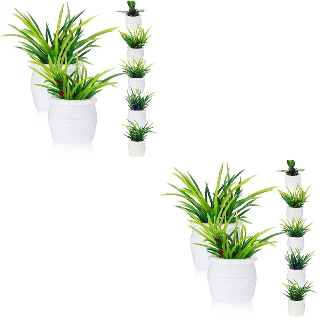14 PIEZAS Casa de muñecas Bonsai Set Mini Jardín Plantas en Macetas
