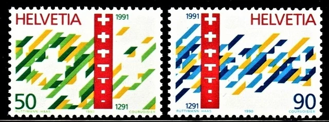 Schweiz Satz MiNr. 1421-1422 von 1990 Postfrisch N 0746