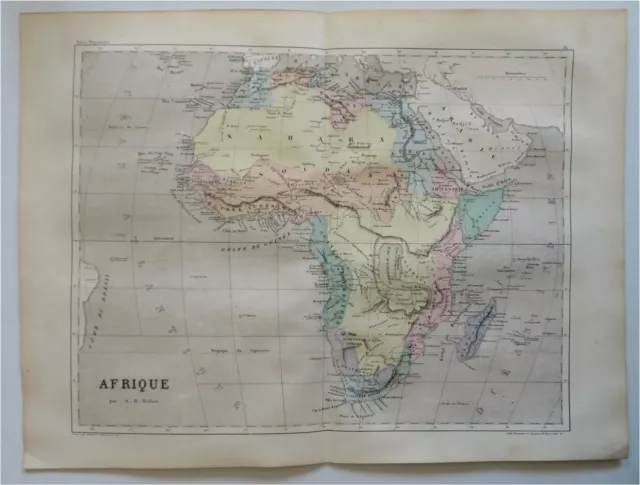 African Continent vast crazy Mts. of Moon c. 1850-8 Dufour engraved map