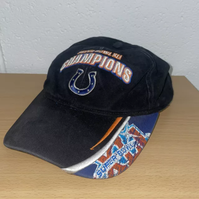 NFL Indianapolis Colts Vintage Rare Super Bowl XLI Champions Hat Strapback Black