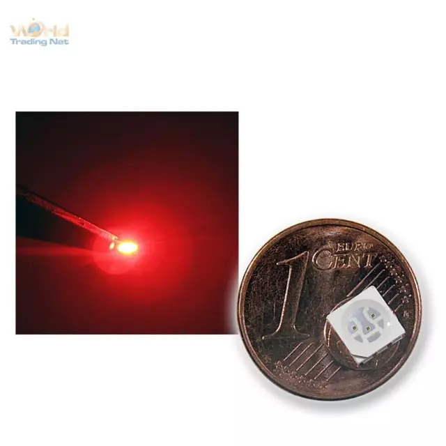 10 SMD LEDs 5050 rot, 3-Chip / PLCC6 HIGHPOWER tief rote red rouge rojo LED SMDs