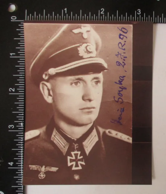 Ww2 German Army Knights Cross Recipientheinz Soyka Signed Photo Autograph