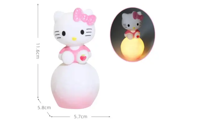 Night Light Lamp Decoration Kawaii Hello Kitty Kuromi Cinnamoroll Anime Figures