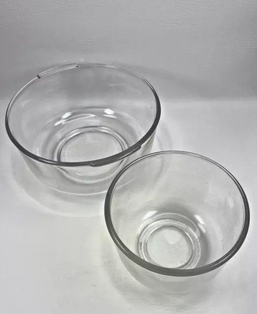 Glass Mixing Bowls Set 9" & 6"  Textured Bottom Completable For Sunbeam Mixer