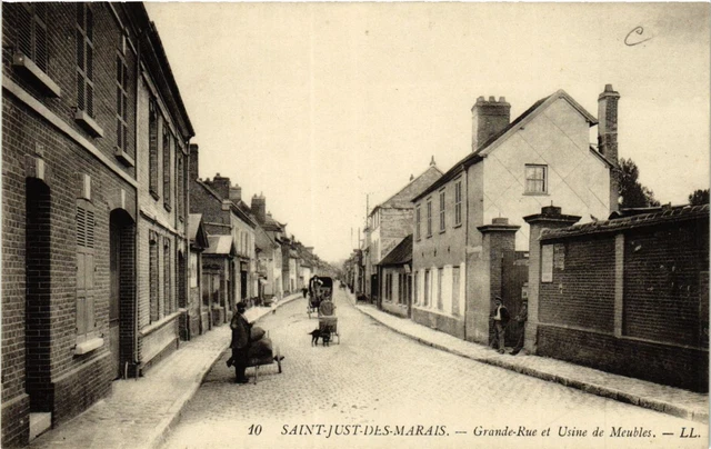 CPA AK St-JUST-des-MARAIS GrandeRue et Usine de Meubles (424239)