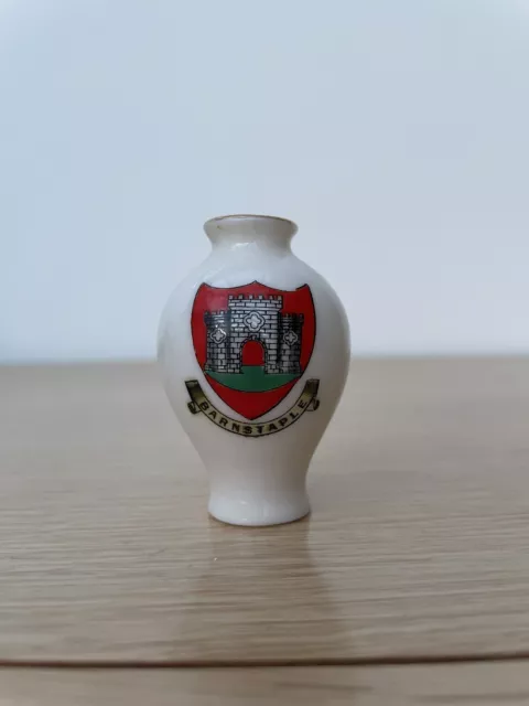 Arcadian Crested China Vase - Crest for Barnstaple
