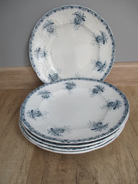 5 Assiettes plates  Terre de fer St Amand & Hamage modèle  Néva