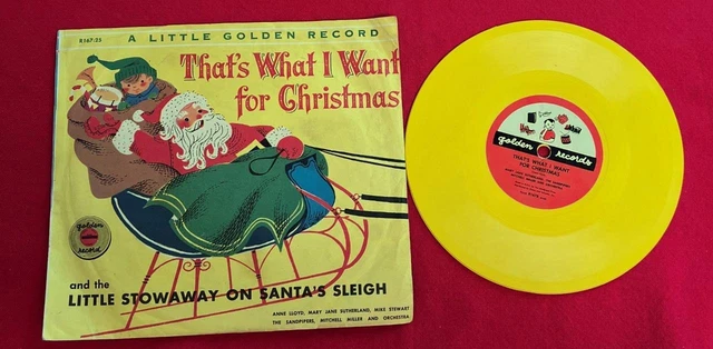 1954 Golden Record w Sleeve That's What I Want for Christmas 78rpm Yellow Vinyl