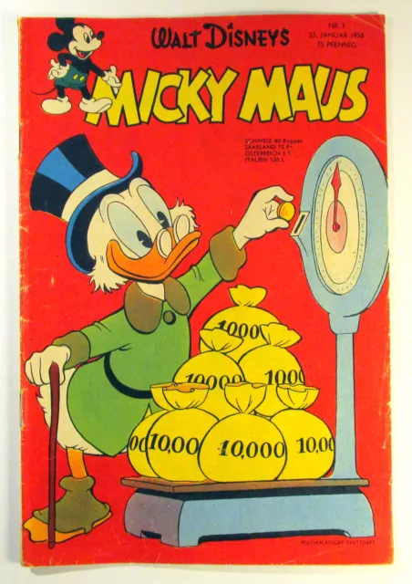 Micky Maus 1958 Heft 3 vom 25 Januar 1958 Walt Disney Original Ehapa Verlag