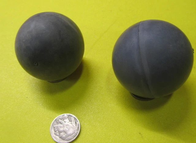 Neoprene Rubber Ball, Black,  2.0" Dia, 2 Pcs