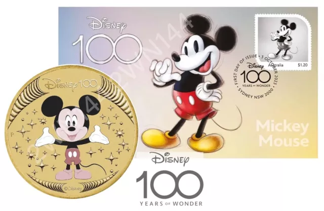 Disney 100 Limited Edition Mickey Mouse PNC Stamp Coin Set Perth Mint Australia