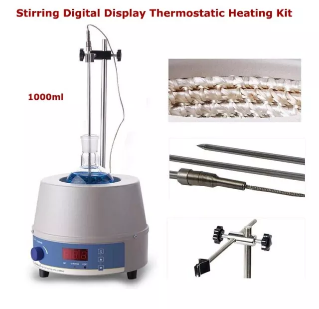 Magnetic Stirrer Heating Mantle Lab 110V Digital Display Thermostatic Heat Kit