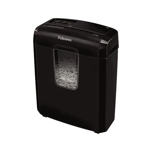 Fellowes Powershred 6C Cross-Cut Shredder, Black