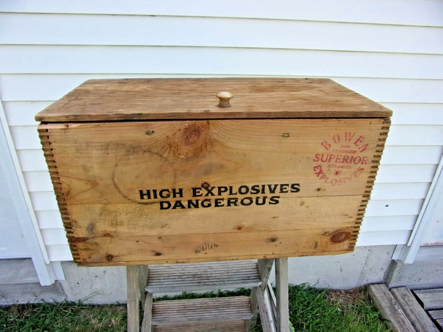 Allentown Pennsylvania Trojan Powder Co. Dovetailed 50 Lb.Wooden Dynamite Box
