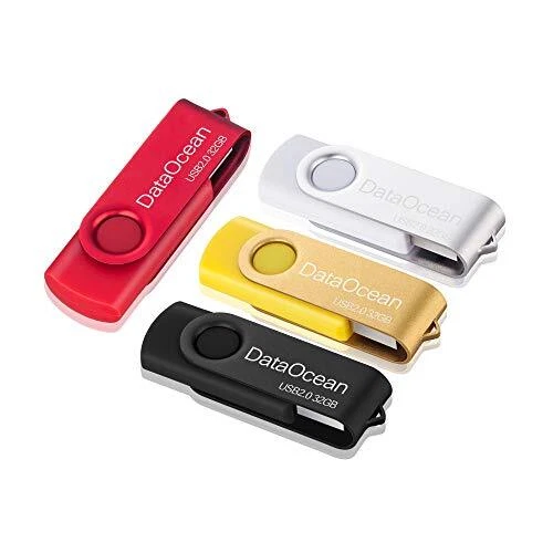 DataOcean Lot de 4 Clé USB 32 Go USB 2.0 Flash Drive Stockage Rotation Disque...